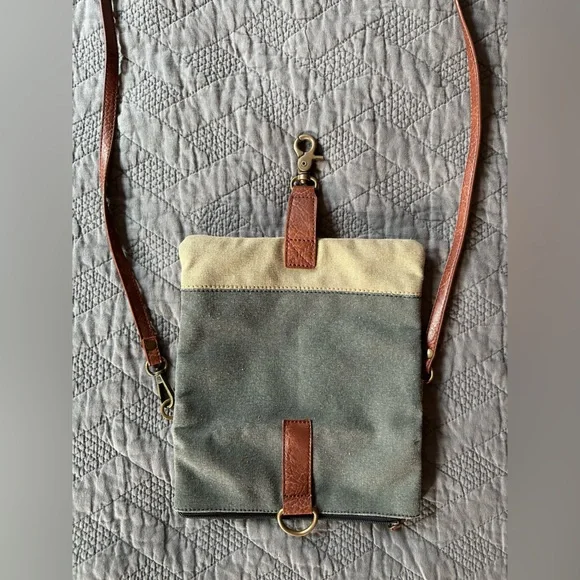 Mona B Two-Tone Canvas Crossbody Bag - Picture 3 of 8